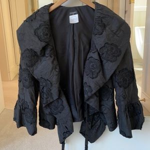 Stunning Chanel silk black jacket sz 38